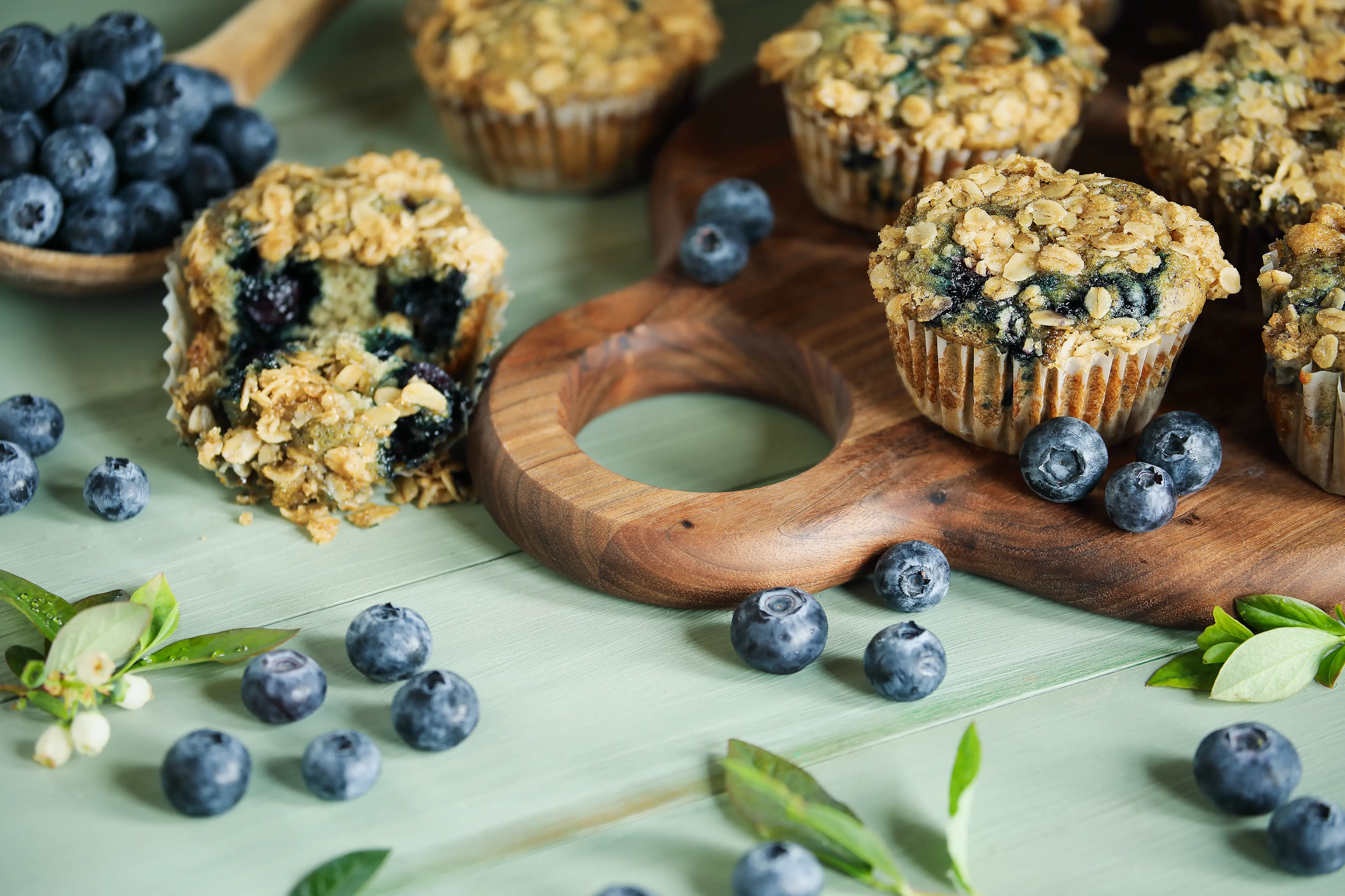 Blueberry oat muffins