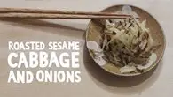 Roasted sesame cabbage and onions