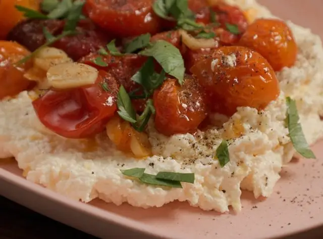 Whipped feta with slow-roasted cherry tomatoes
